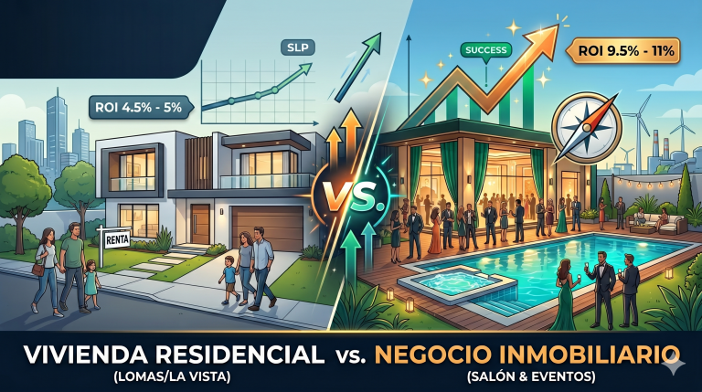 Lee más sobre el artículo Real Estate vs. Business Assets: ¿Por qué un Salón de Eventos en San Luis Potosí supera a la Vivienda Premium?